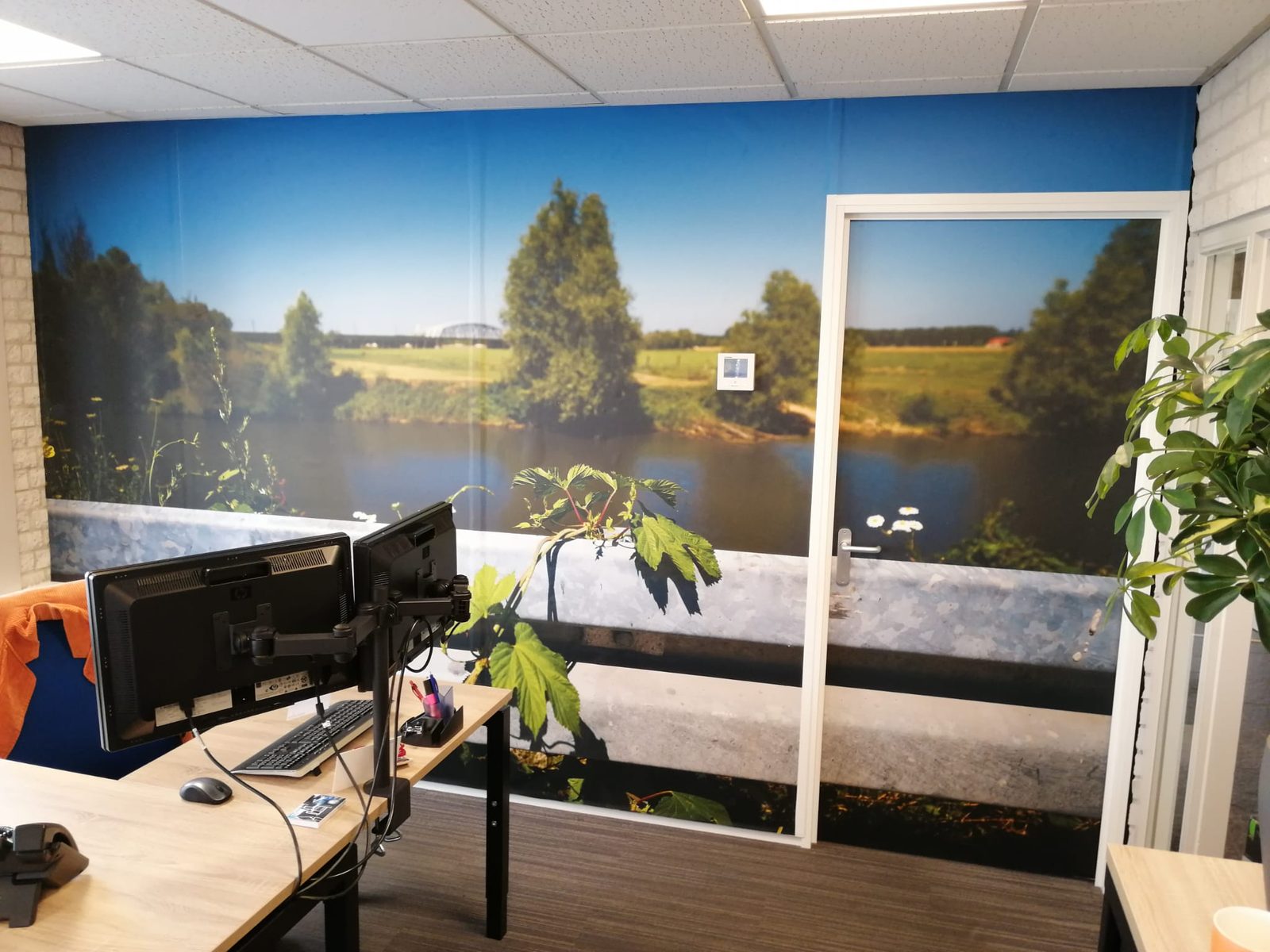 Fotobehang in kantoor